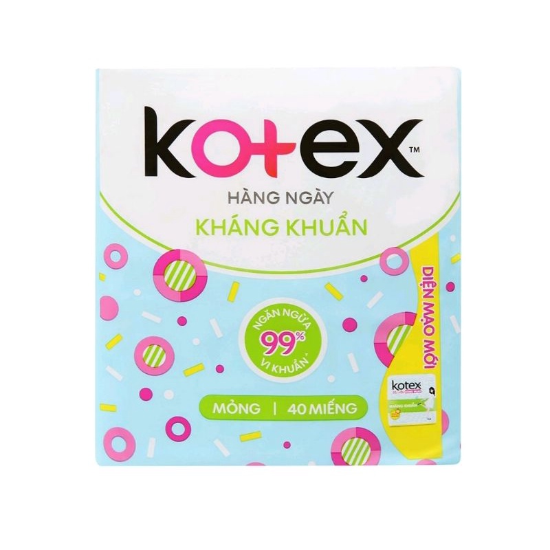 Băng vệ sinh Kotex hàng ngày kháng khuẩn 40 miếng