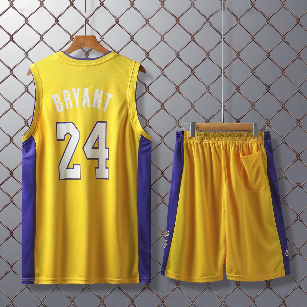 Bộ Đồng Phục Bóng Rổ Cổ Chữ V In Chữ Lakers Kobe Bryant 24 Phong Cách Vintage Cho Nam