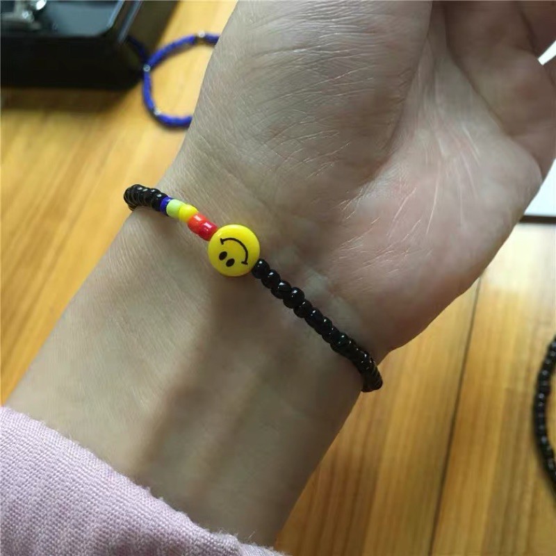 Vòng Tay Hạt Cườm Mặt cười Vàng Handmade Cheap moment WINNER Mino Vòng tay xỏ hạt co giãn MADEBYLEE