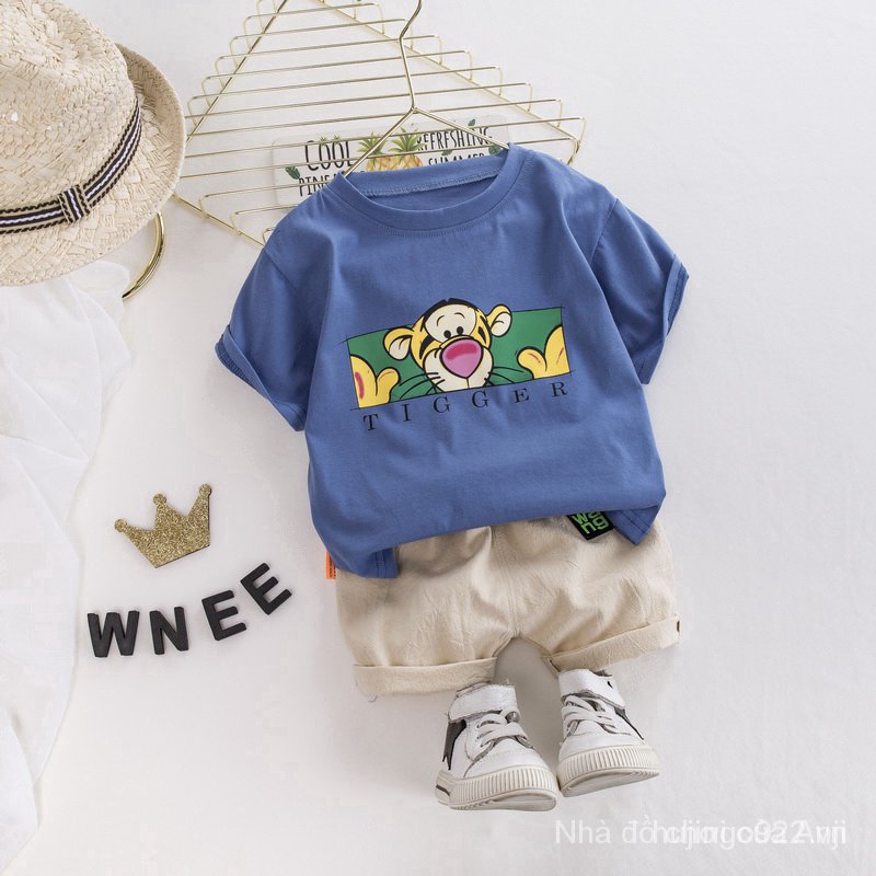 Short sleeve t-shirt set + summer fashion shorts for boys