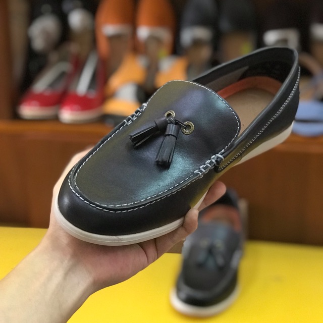 Giày lười da bò thật đế kếp Clarks hàng VNXK