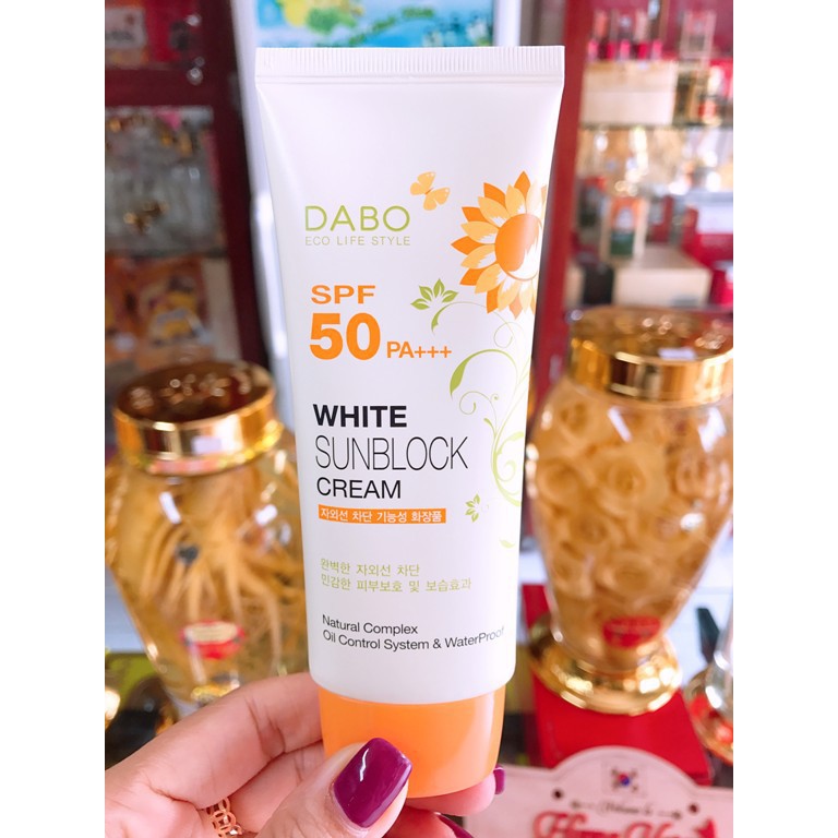 Kem chống nắng Dabo White Sunblock Cream SPF 50 PA+++ 70ml Trúc Cosmetics