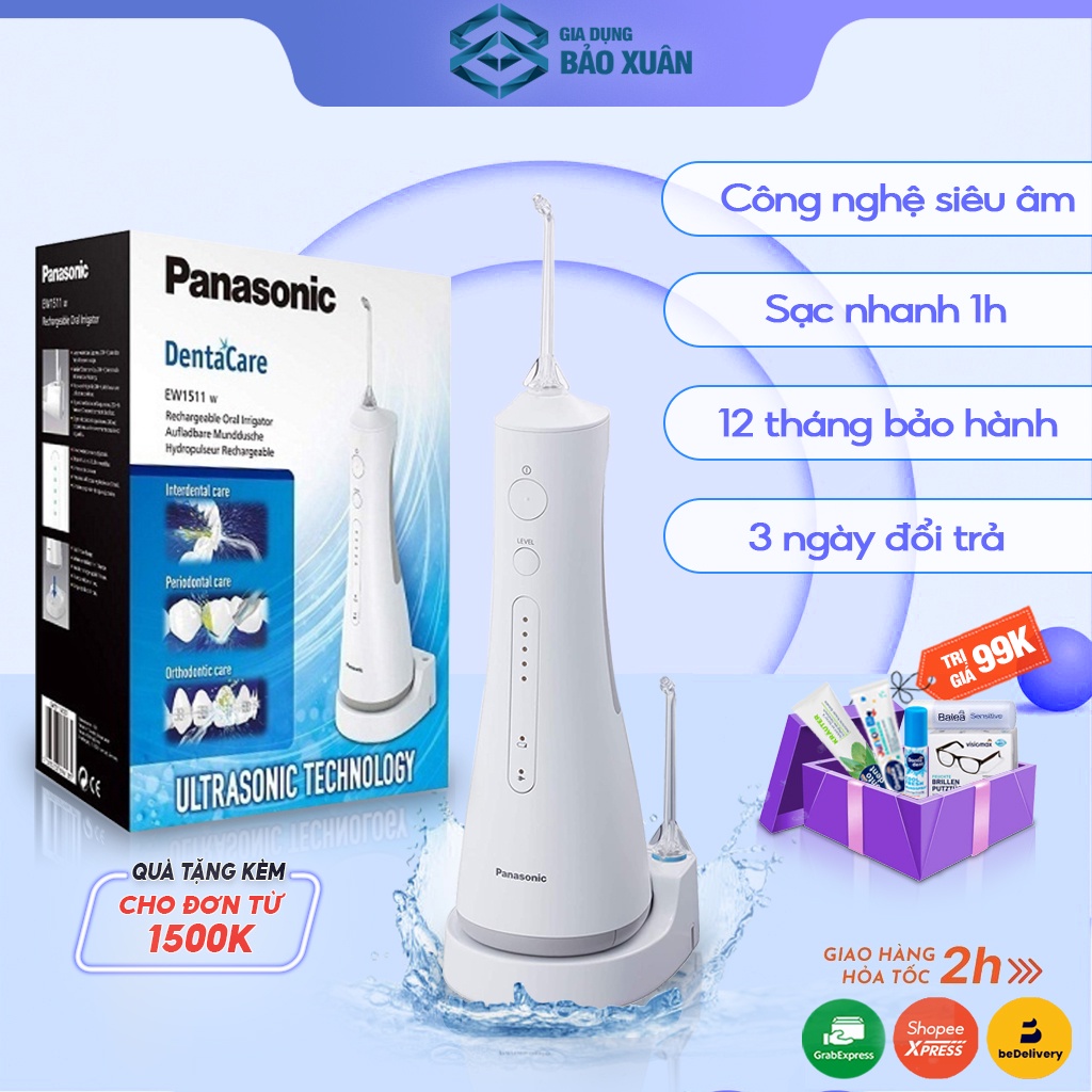 Máy tăm nước Panasonic EW1511 Công nghệ siêu âm vệ sinh răng miệng Hàng Đức