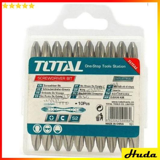 BỘ 10 MŨI SIẾT VÍT 2 ĐẦU PH2+PH2 45 mm TOTAL TAC16PH203IM POI
