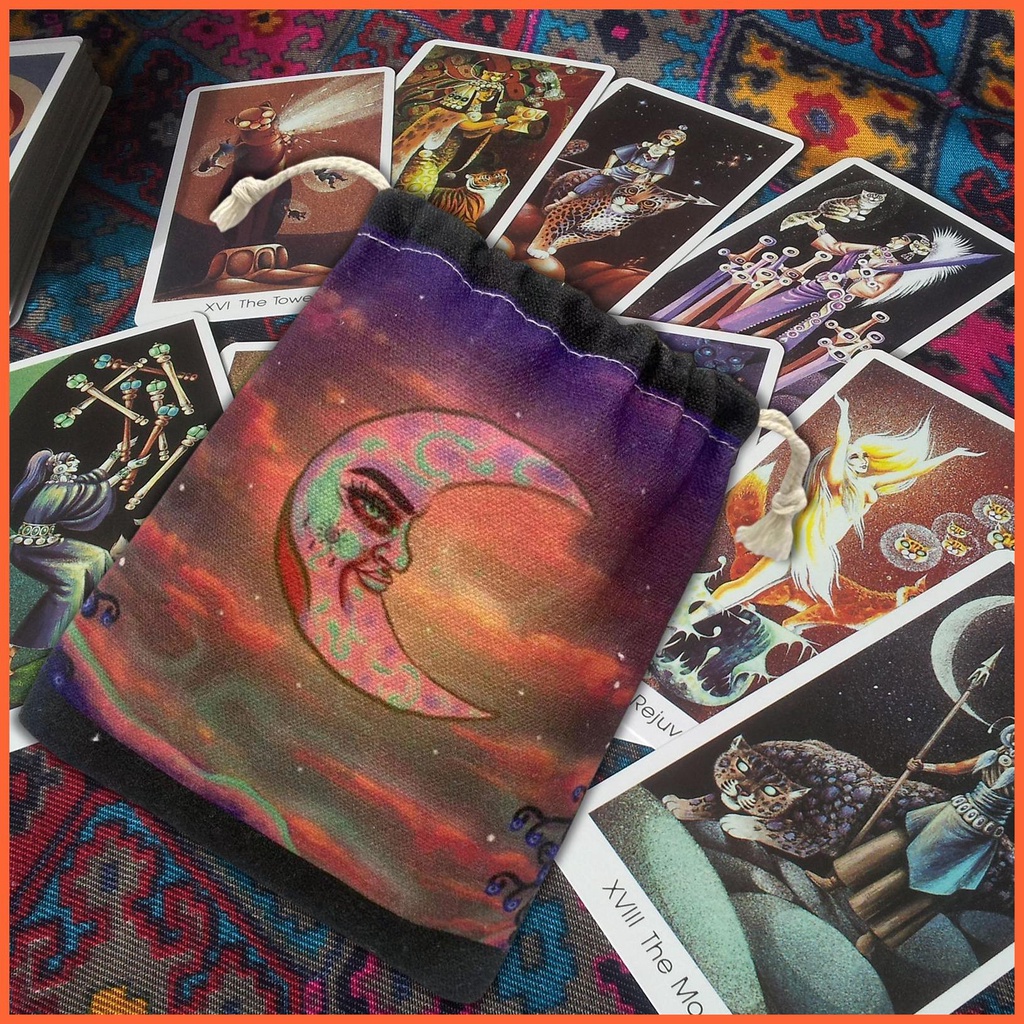 Túi Dây Rút Đựng Thẻ Bài Tarot In Họa Tiết Độc Đáo Xinh Xắn