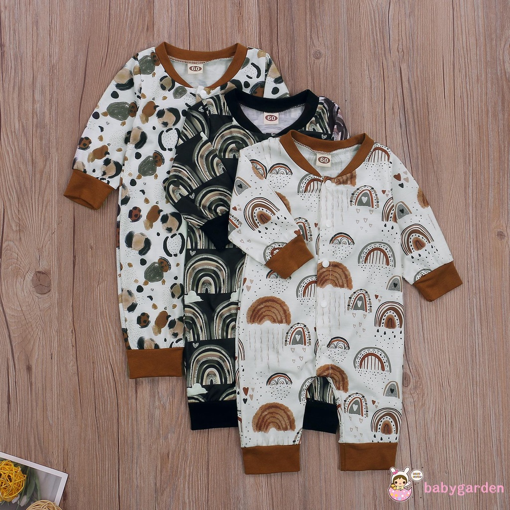 Áo liền quần dài tay cổ tròn dành cho trẻ sơ sinh 0-18 tháng