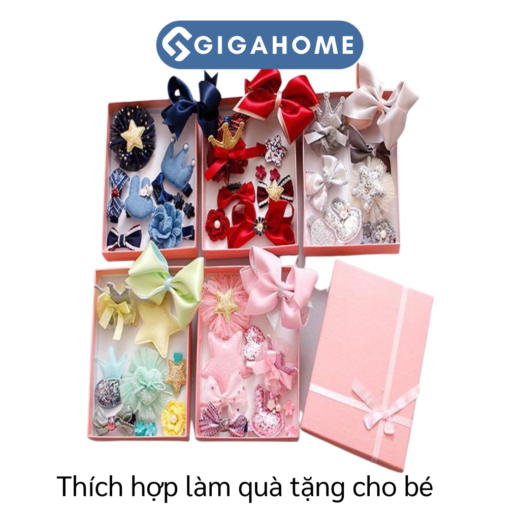 Hộp 10 Phụ Kiện Nơ, Kẹp Tóc Cho Bé GIGAHOME Giao Ngẫu Nhiên 4082