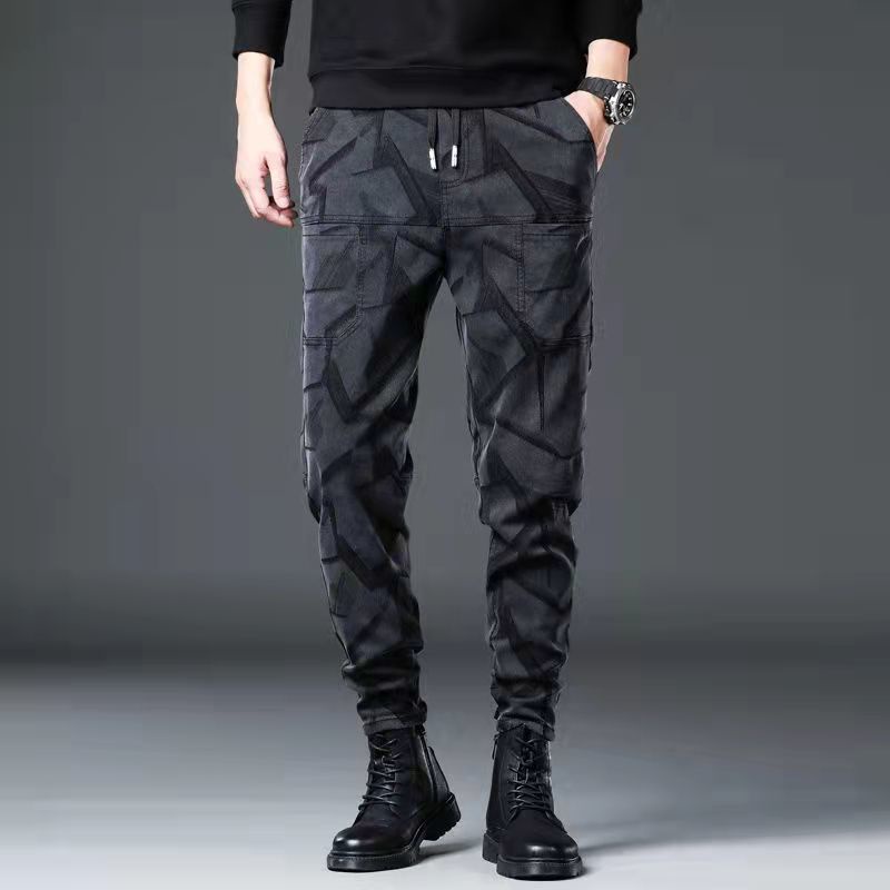 Quần Jean Thể Thao Ống Rộng Họa Tiết Rằn Ri Cá Tính Theo Phong Cách Hàn Quốc Dành Cho Nam | BigBuy360 - bigbuy360.vn