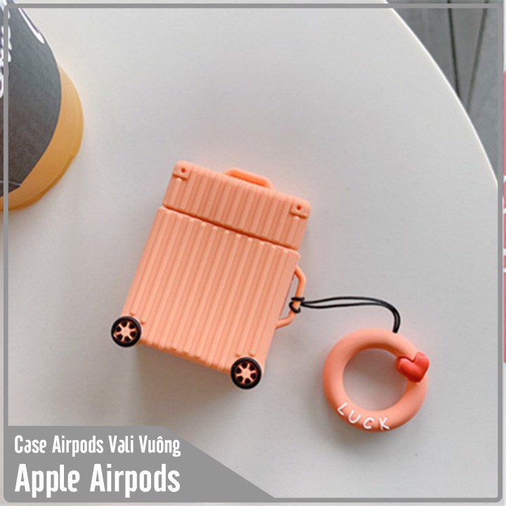 Túi đựng cho tai nghe Airpods Vali hình vuông kèm dây