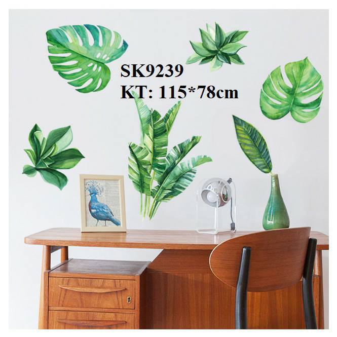 Decan dán tường lá xanh 60*90