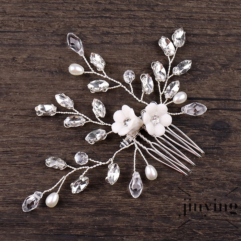 GETNOIVAS Lược cài tóc đính ngọc trai giả xinh xắn cho cô dâu