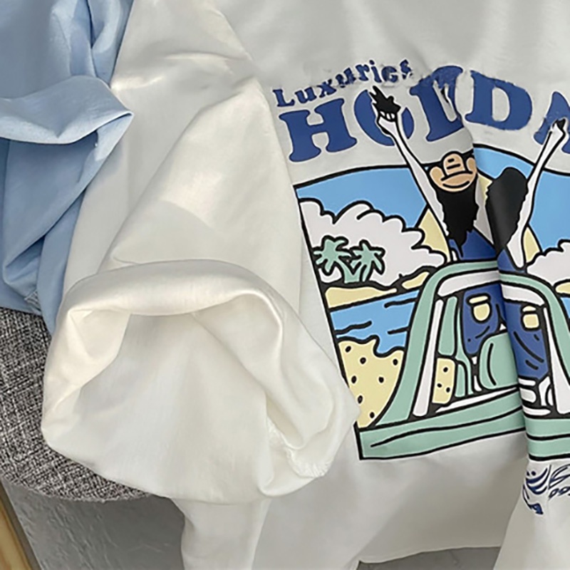 NRVP Áo thun cotton tay ngắn cổ tròn thời trang mùa hè phong cách Hàn Quốc cho nữ