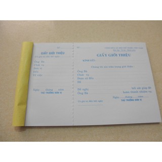 Giấy giới thiệu 1 liên - 13*19cm ( cuốn )