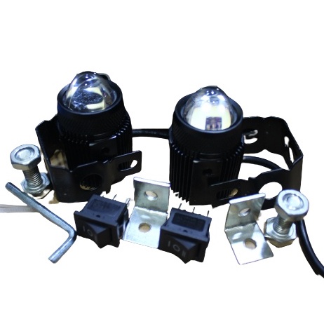 Đèn trợ sáng bi cầu mini 2 chế độ xe máy loại 1 hộp có nguồn