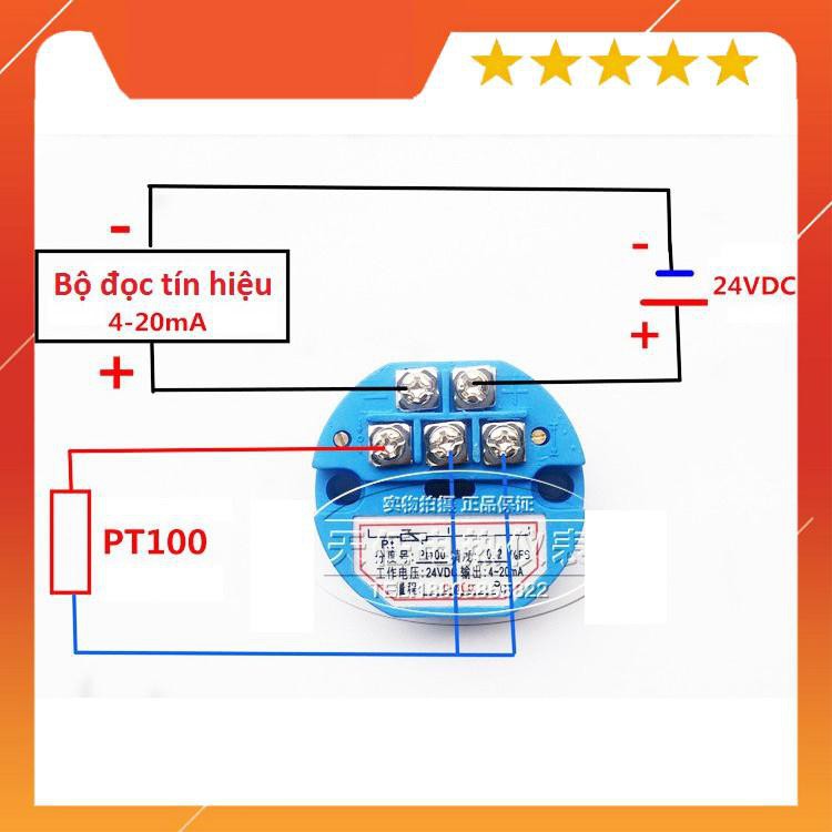 Bộ chuyển đổi nhiệt độ PT100 4-20mA / 0-100 độ