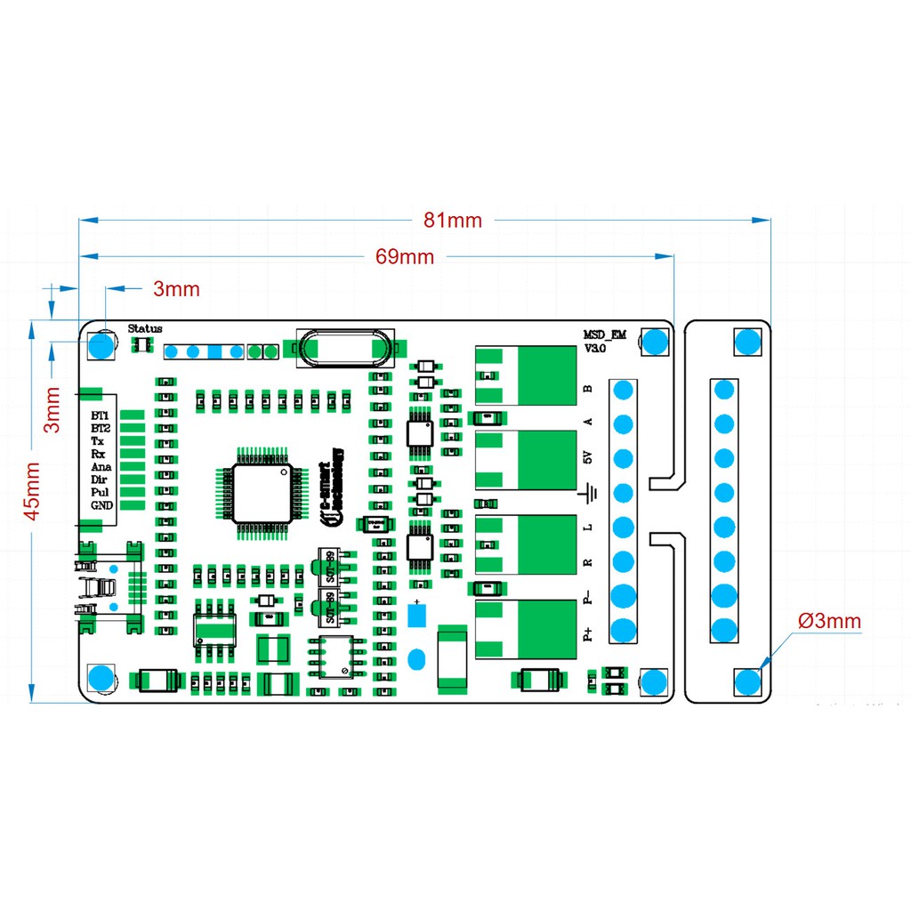 Mạch điều khiển vị trí, vận tốc, gia tốc động cơ chồi than Encoder, Dc Servo Motor , Mạch Cầu H, H-Bridge, MSD_E10AI