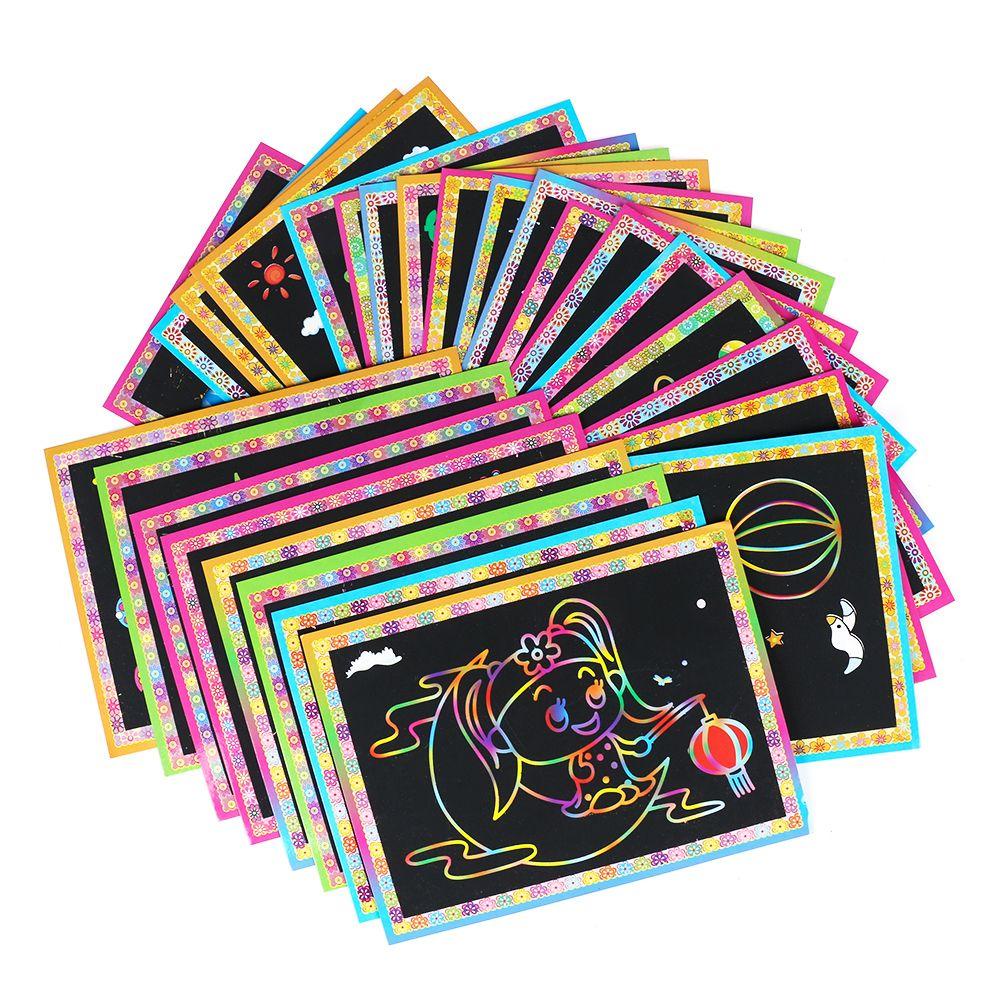 LAYOR1 Set 1 / 5 / 10 Sách Cào Họa Tiết Hoạt Hình Cho Bé