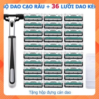 Dao cạo râu combo 36 lưỡi kép, 1 thân dao