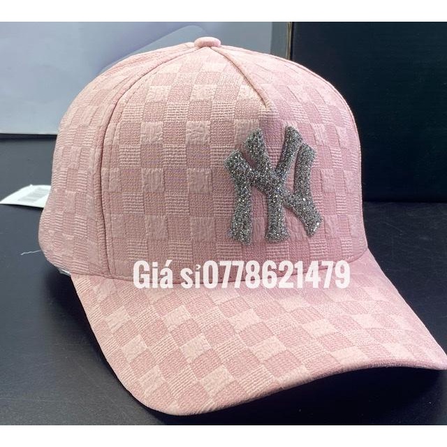 Mũ kết vải xốp caro nhập khẩu logo đá N¥ Cá tính thời trang nữ (Cap-Nón(Most)) (Hàng Đóng Hộp)