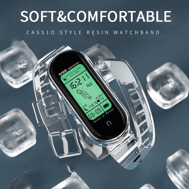 Dây Đeo Trong Suốt Thay Thế Cho Đồng Hồ Thông Minh Xiaomi Mi Band 7 6 5 4 3 MiBand 7 6 5 4 3