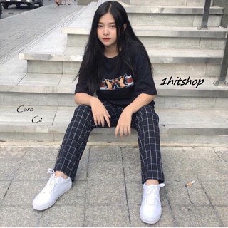 Quần DÀI CARO ĐEN C2 Unisex 1hitshop