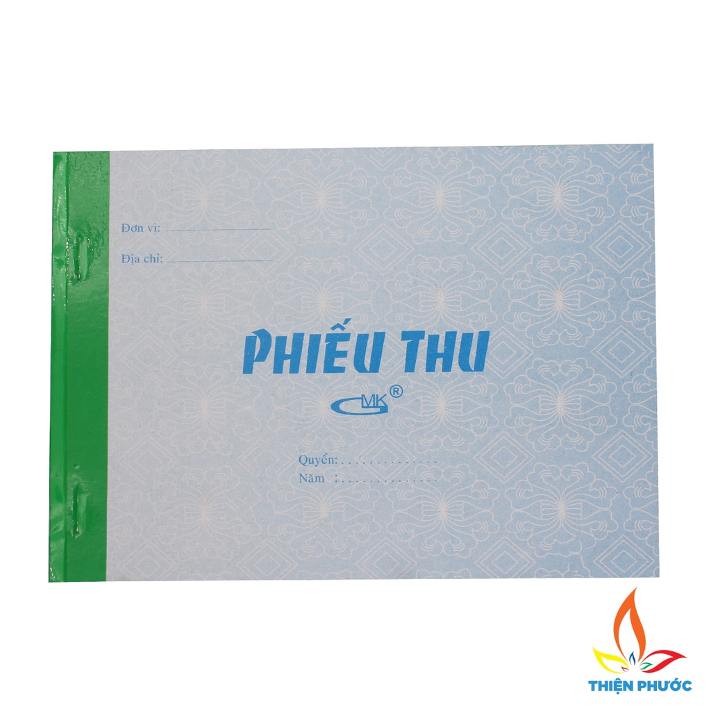 Phiếu thu 2 liên 13x19mm xấp 100 tờ SUKADO PT01