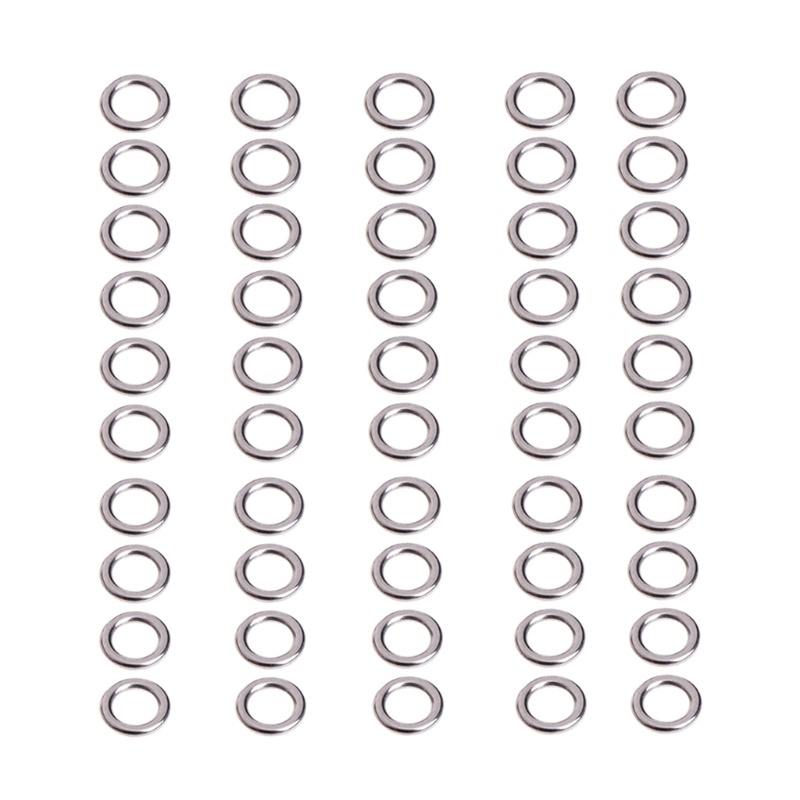 Set 50 Khuyên Nối Mồi Câu Cá Bằng Thép Không Gỉ Tiện Dụng Mới
