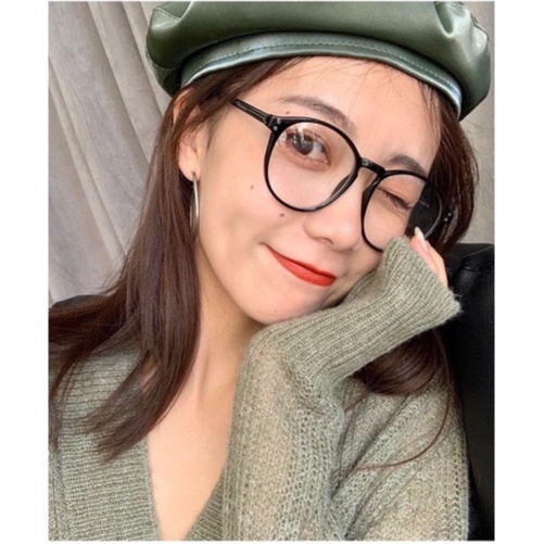Mắt kính giả cận nữ nam phong cách Ulzzang gọng kính cận thời trang Hàn Quốc mắt tròn chống tia UV 076