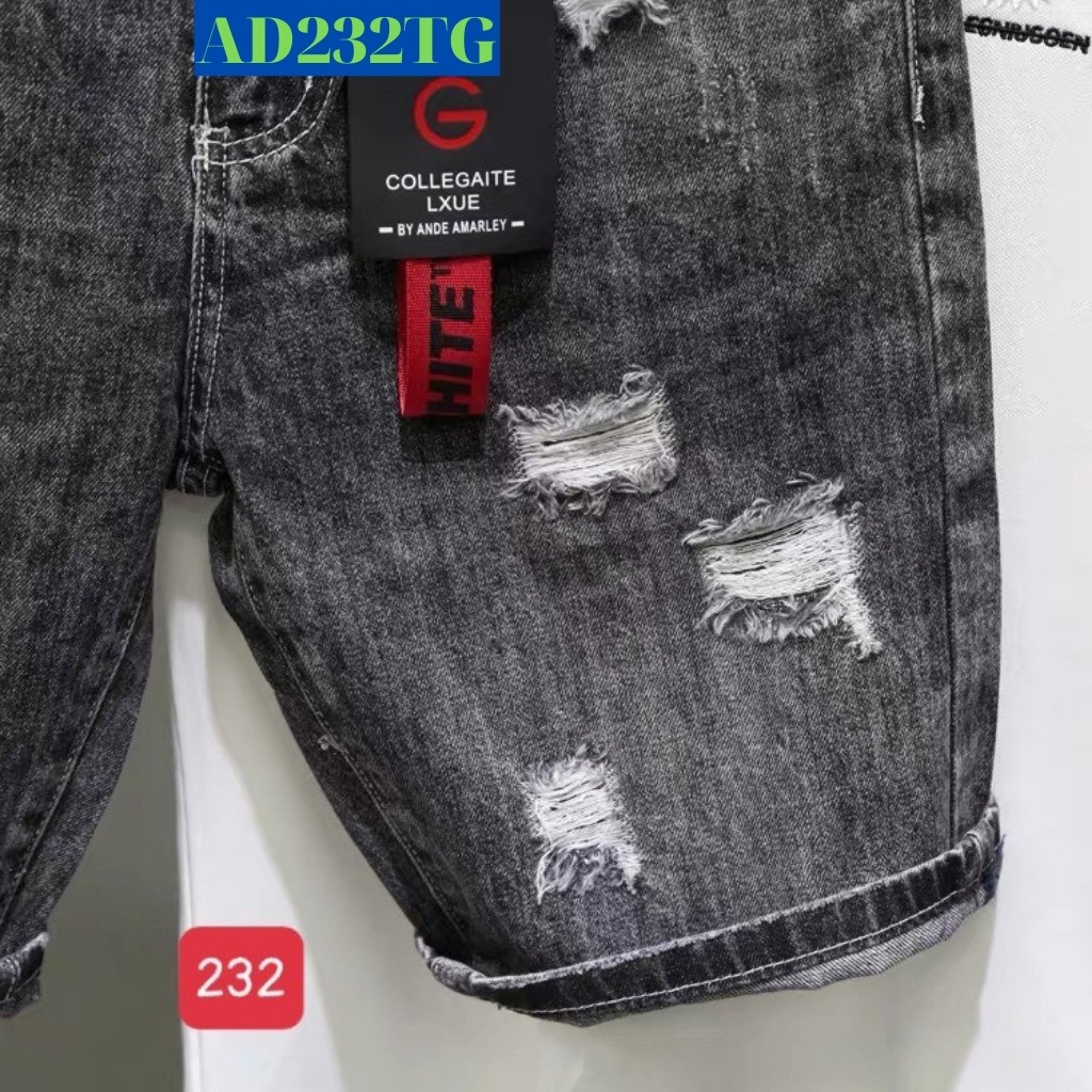 Quần short nam tenji sh232tj short jean nam chất bò co dãn xám rách xước phong cách tenji store 8 (44-75kg)