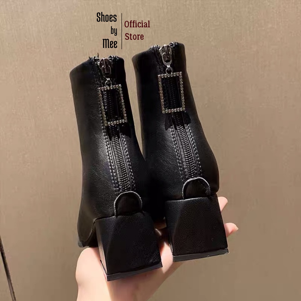 Giày Bốt Da Nữ Cao Cấp, FULLBOX 2021 Shoes by Mee Boots Lót Nỉ Phong Cách Hàn Quốc | BigBuy360 - bigbuy360.vn