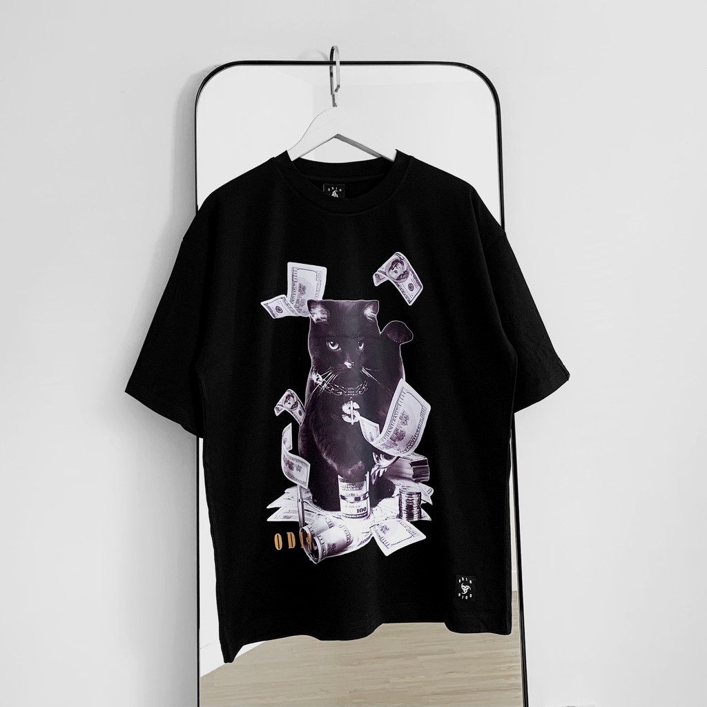Áo thun oversize Dollar Cat , áo phông cotton nam nữ unisex, ODIN CLOTHING | BigBuy360 - bigbuy360.vn