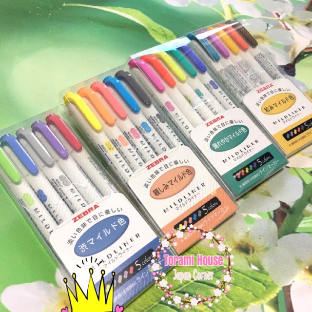 Bút dạ quang Zebra Mildliner (đủ màu) set 5 cây