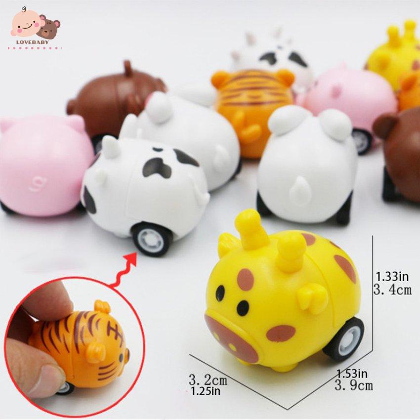 [HOT]Animal Mini Pull Back Car Plastic Puzzle Toy Inertial Mini Car Children Toys