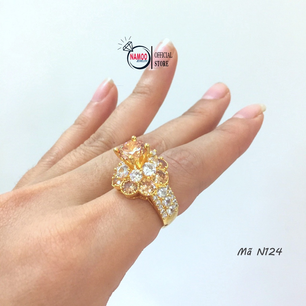 Nhẫn Nữ Đính Hoa Đá N124 Bản Lớn Namoo Jewelry