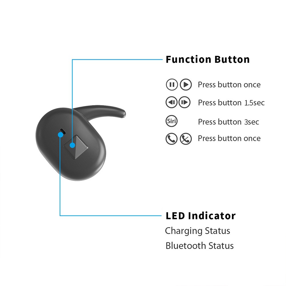 Tai Nghe Không Dây Hel + Q1 Tws Bluetooth 5.0 Chống Ồn Âm Thanh Stereo Sống Động Điện Thoại