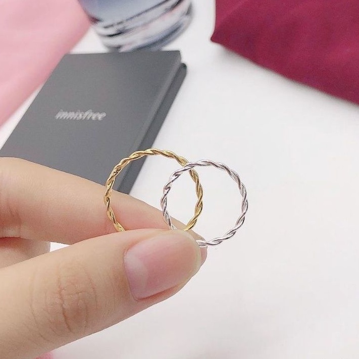 Nhẫn bạc xoắn 950 cao cấp 🌸