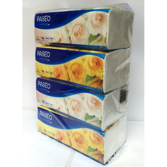 Combo 4 gói khăn giấy thếp Paseo 220 tờ