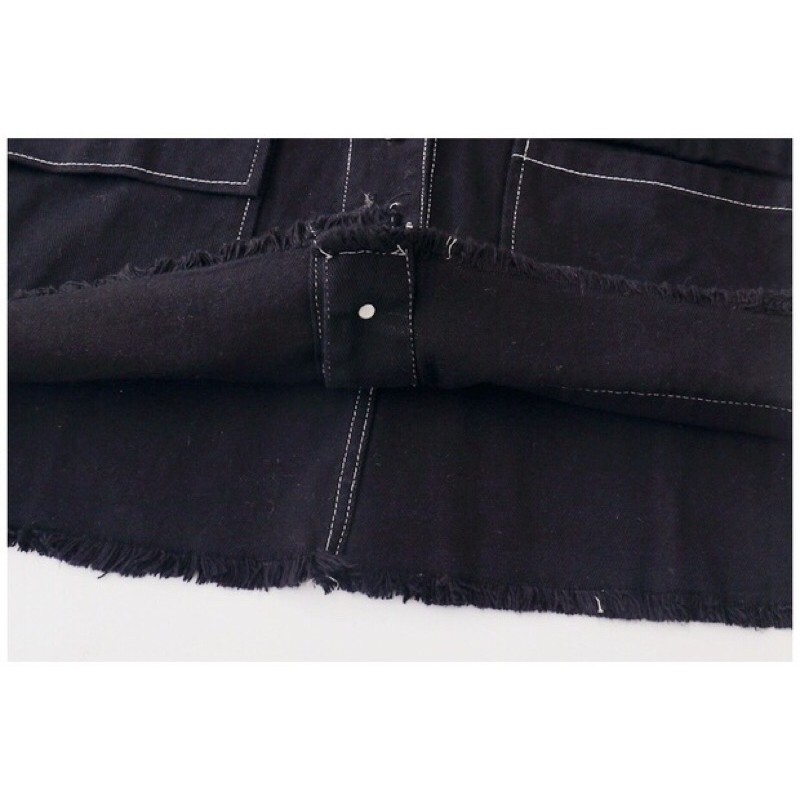 Áo khoác denim form crop