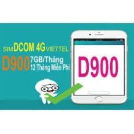 Sim 4G Viettel trọn gói 1 năm D900 7Gb/tháng