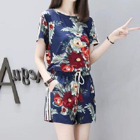 (N053) Bộ mặc nhà phun sơn màu sắc nổi bật in chữ sắc nét cổ tròn tay ngắn viền đen thời trang trẻ trung mẫu mới 2020 | BigBuy360 - bigbuy360.vn