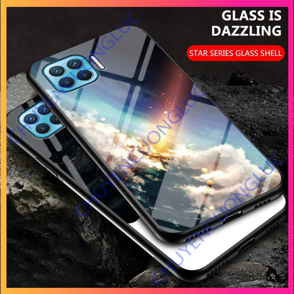 [HOT] Ốp lưng Oppo Reno 4f A93 Kính Cường Lực Màu Gradient Chống Trầy Xước Chống Sốc