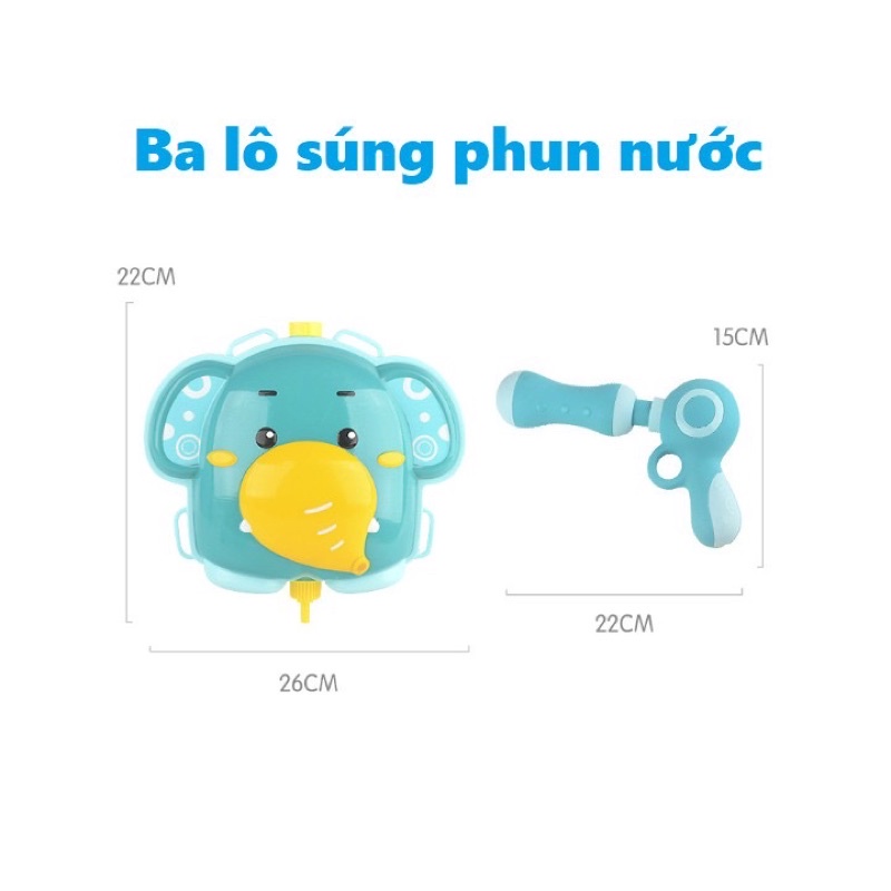 Balo súng nước hình con vật , đồ chơi súng nước kèm balo ngộ nghĩnh