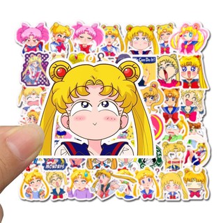 Set 50 sticker pvc chống thấm nước Sailor moon