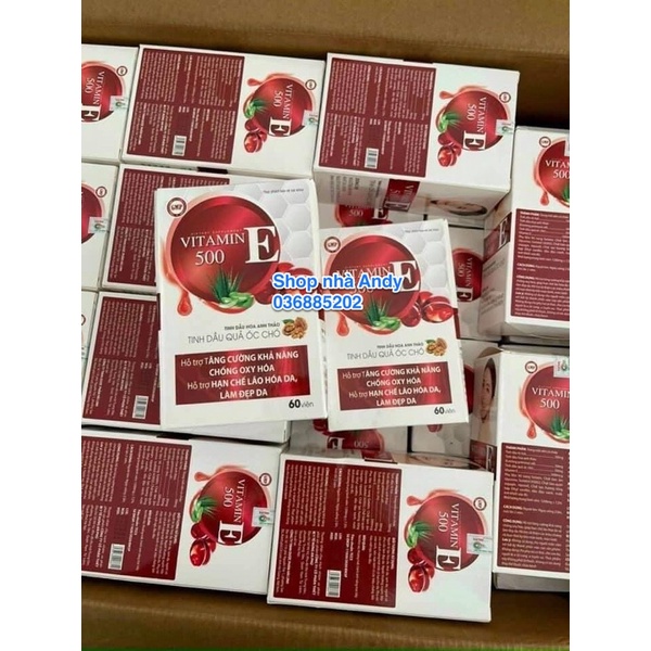 Vitamin E 500, E đỏ tinh dầu quả óc chó, chống oxy hóa, chống lão hóa da, bổ sung vitamin e, sáng da, đẹp da