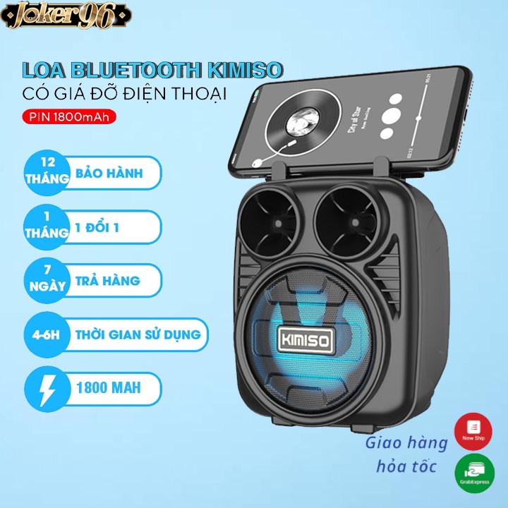 Loa Bluetooth không dây Mini Kimiso KM 1182 ,Bass mạnh,chất lượng âm tuyệt hảo, dung lượng pin lớn, dùng từ 3 đến 5 giờ