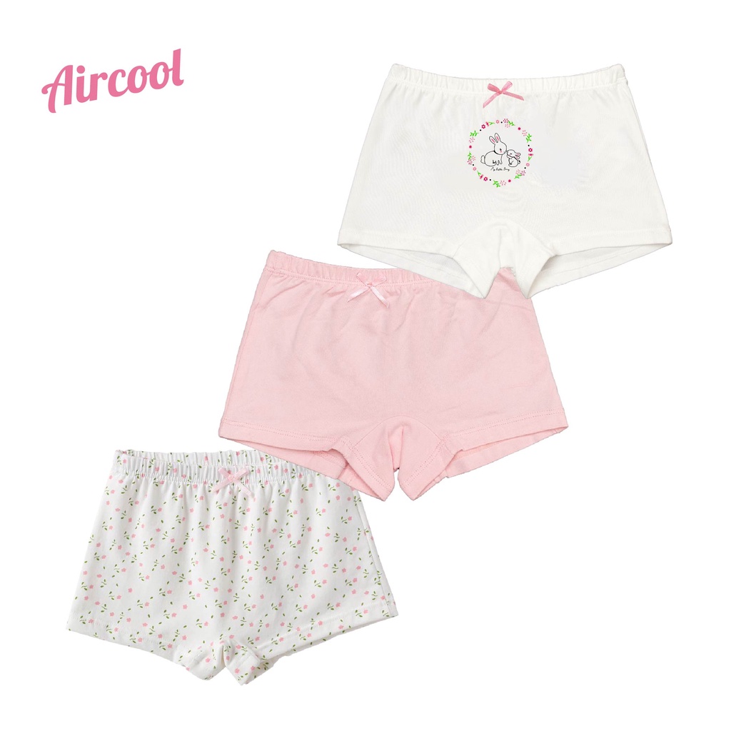 Quần lót bé gái Dạng đùi - Hoa nhí AIRCOOL (Set 3)