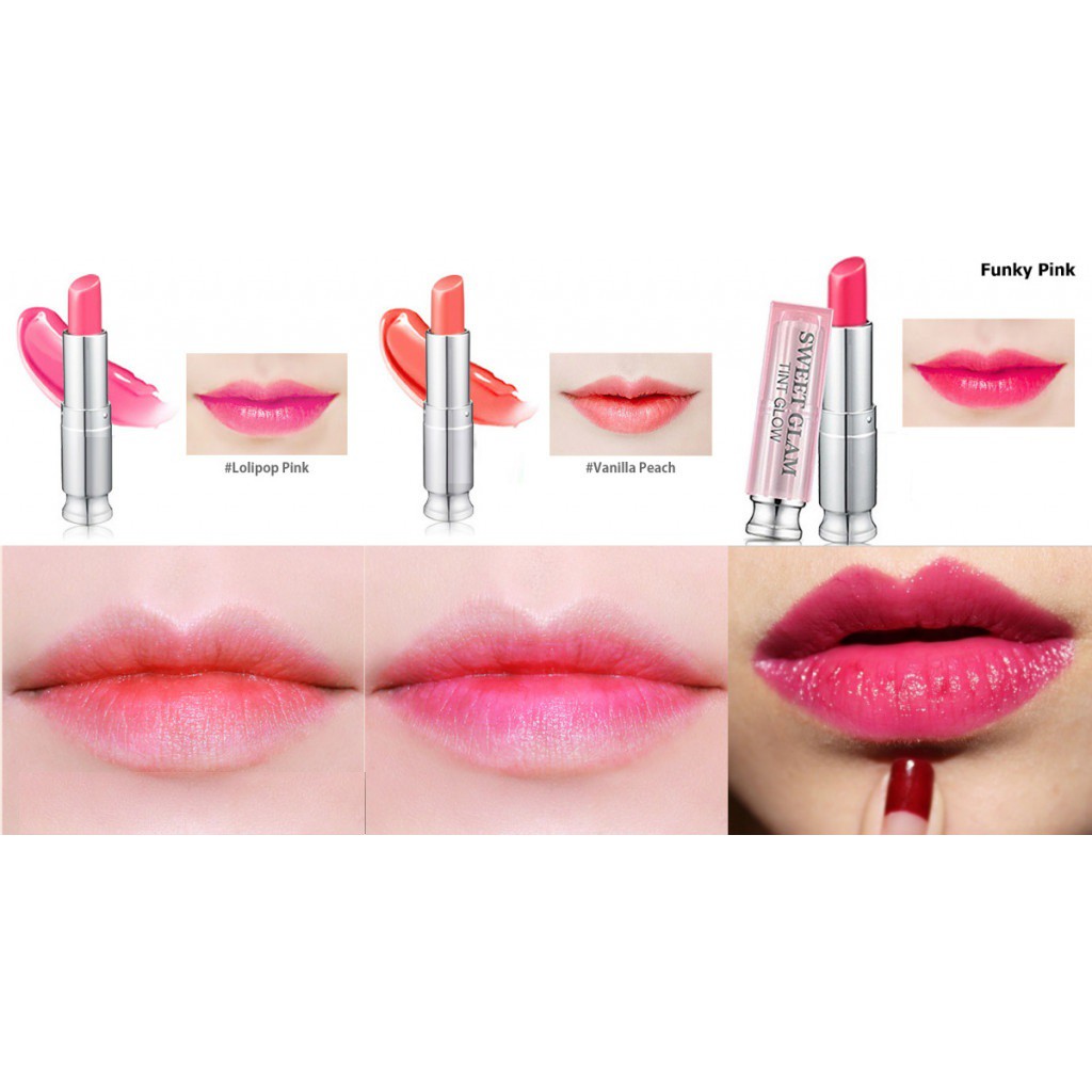 son sweet glam son dưỡng màu hồng sen Hàn Quốc Sweet Glam Tint Glow