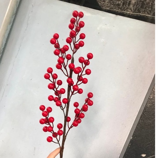 Cành Lựu Giả, Đào Đông, lá điểm cắm bình Trang Trí May Mắn Tài Lộc