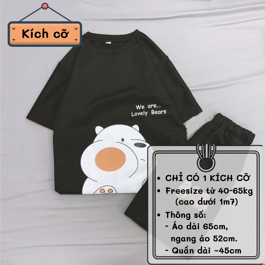 Set đồ bộ hoạt hình ❤️ Bộ mặc nhà Cartoon LOVELY BEAR form rộng Unisex nam nữ Molly Fashion