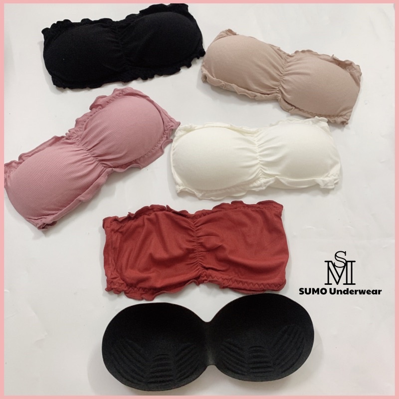 Áo bra quây nhún chất cotton tăm mịn, ôm ngực, gợi cảm. Áo ngực không dây. Free size dưới 60kg. Kèm ảnh và video thật